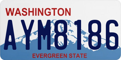 WA license plate AYM8186