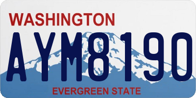 WA license plate AYM8190