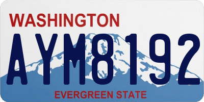 WA license plate AYM8192