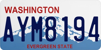 WA license plate AYM8194