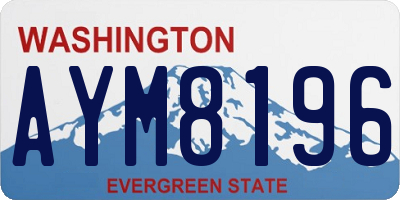 WA license plate AYM8196