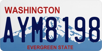 WA license plate AYM8198