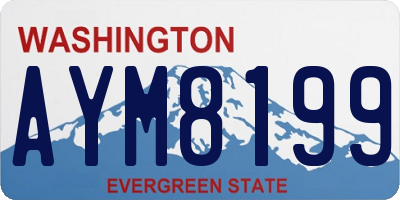 WA license plate AYM8199