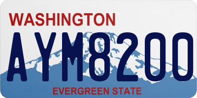 WA license plate AYM8200