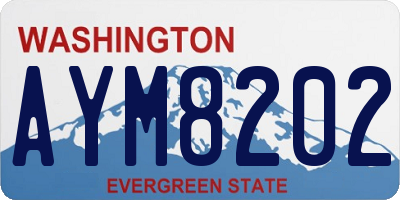 WA license plate AYM8202