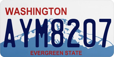 WA license plate AYM8207