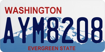 WA license plate AYM8208