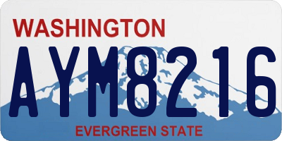 WA license plate AYM8216