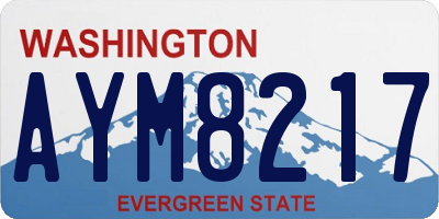 WA license plate AYM8217