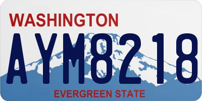WA license plate AYM8218