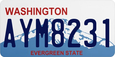 WA license plate AYM8231