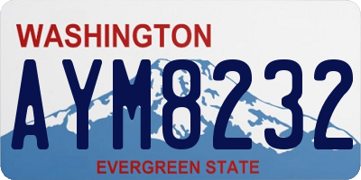 WA license plate AYM8232
