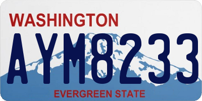 WA license plate AYM8233