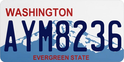 WA license plate AYM8236