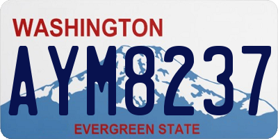 WA license plate AYM8237