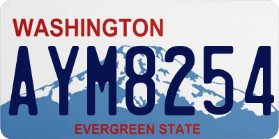 WA license plate AYM8254