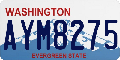 WA license plate AYM8275