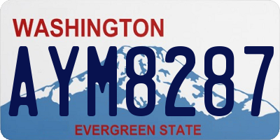 WA license plate AYM8287