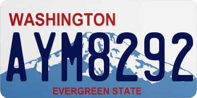 WA license plate AYM8292