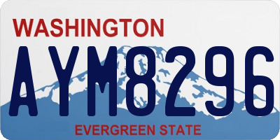 WA license plate AYM8296