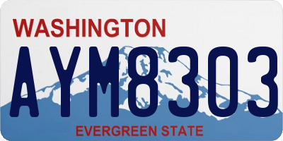 WA license plate AYM8303