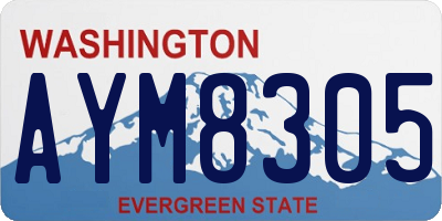 WA license plate AYM8305