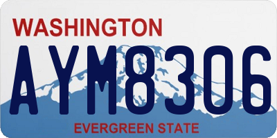 WA license plate AYM8306