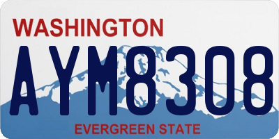 WA license plate AYM8308
