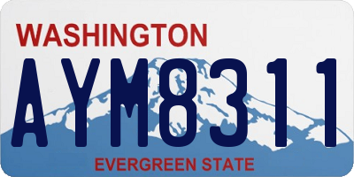 WA license plate AYM8311
