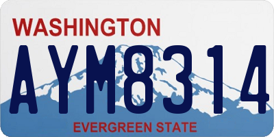 WA license plate AYM8314