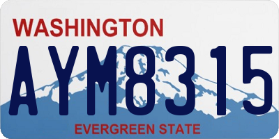 WA license plate AYM8315