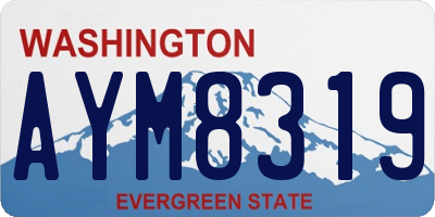 WA license plate AYM8319