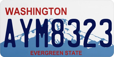 WA license plate AYM8323