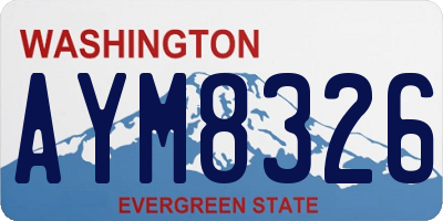 WA license plate AYM8326