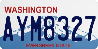 WA license plate AYM8327