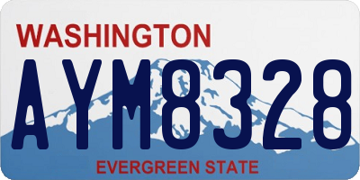 WA license plate AYM8328
