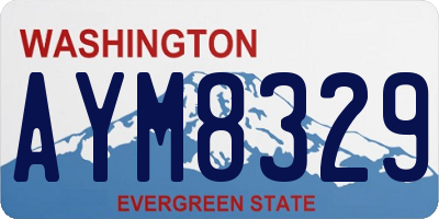 WA license plate AYM8329