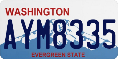 WA license plate AYM8335