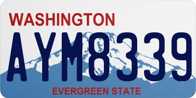 WA license plate AYM8339