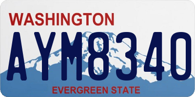 WA license plate AYM8340