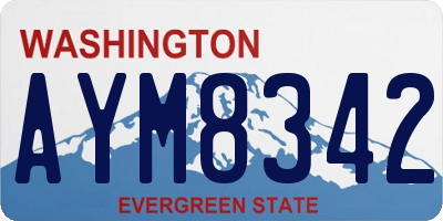 WA license plate AYM8342