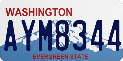 WA license plate AYM8344