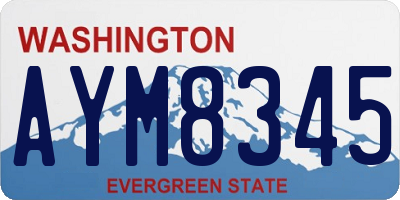 WA license plate AYM8345