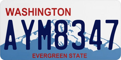 WA license plate AYM8347