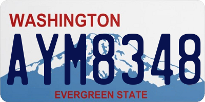 WA license plate AYM8348