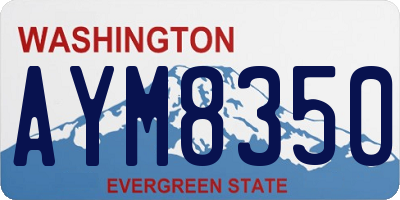 WA license plate AYM8350