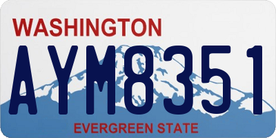WA license plate AYM8351
