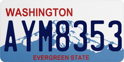 WA license plate AYM8353