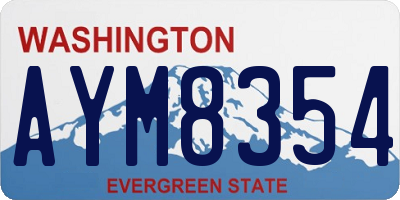 WA license plate AYM8354