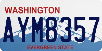 WA license plate AYM8357
